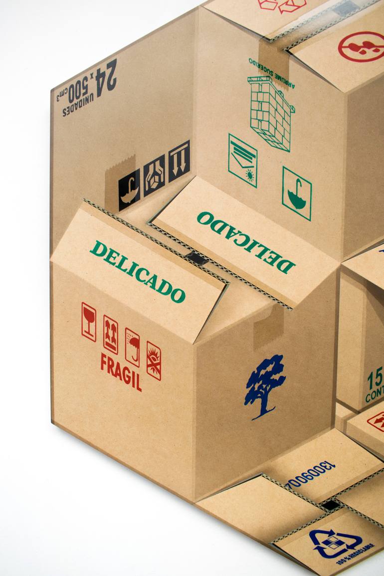 Original Figurative Geometric Painting by Cesar Leon