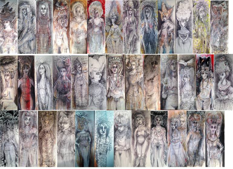 Original Figurative Women Drawing by Jennifer Gillia Cutshall