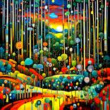 Fantasy Forest at Sunset by George Hunter