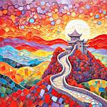 The Great Wall at sunset by George Hunter