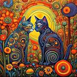 The Pondering Cats by George Hunter