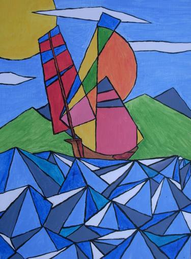 Print of Cubism Boat Paintings by George Hunter