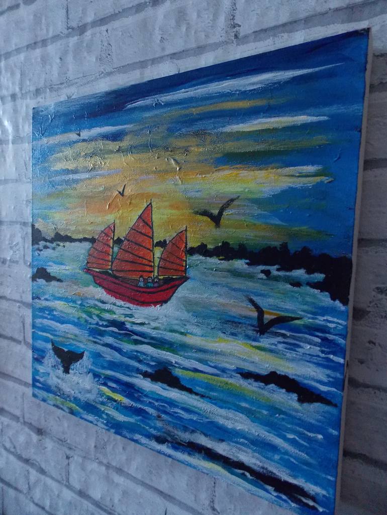 Original Expressionism Boat Painting by George Hunter