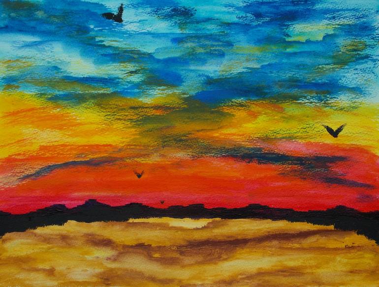 Desert Sunset Painting By George Hunter | Saatchi Art