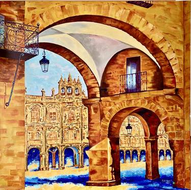 Original Contemporary Architecture Painting by Maite Rodriguez