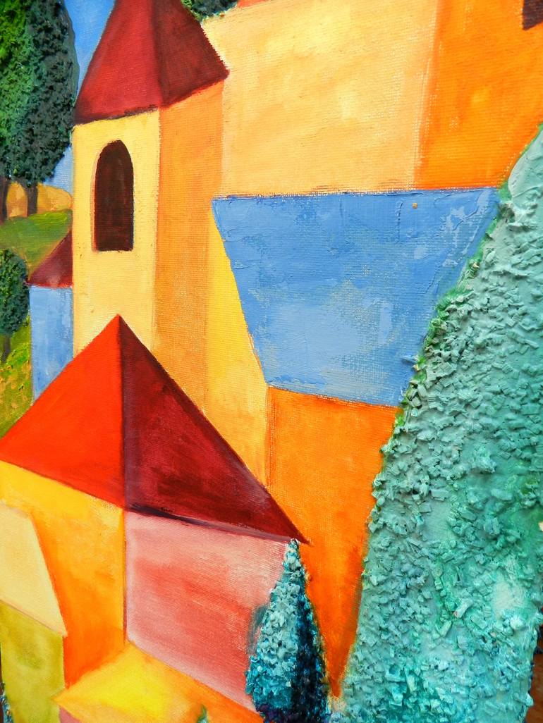 Original Cubism Places Painting by Maite Rodriguez