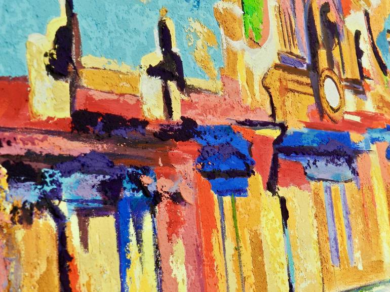Original Abstract Cities Painting by Maite Rodriguez
