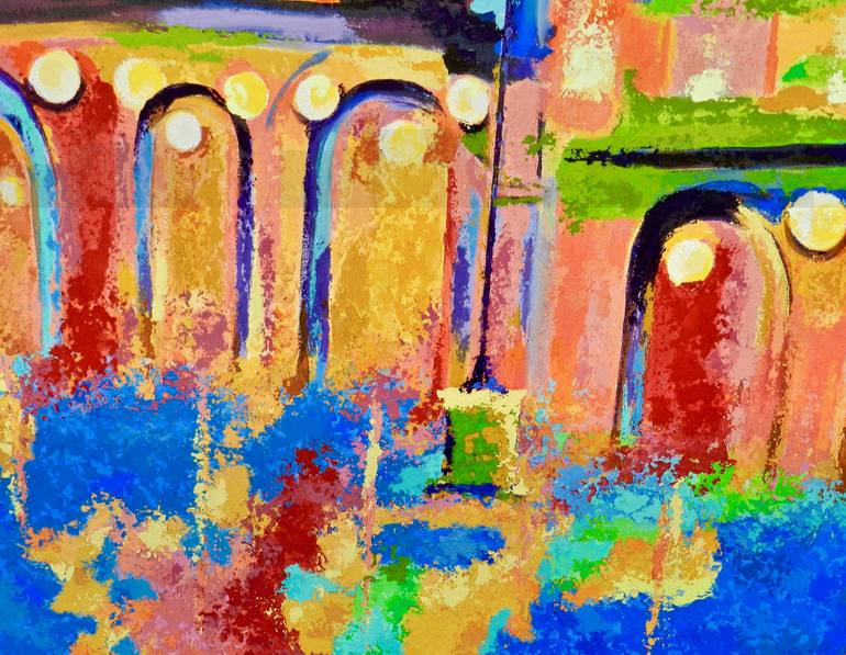 Original Abstract Cities Painting by Maite Rodriguez