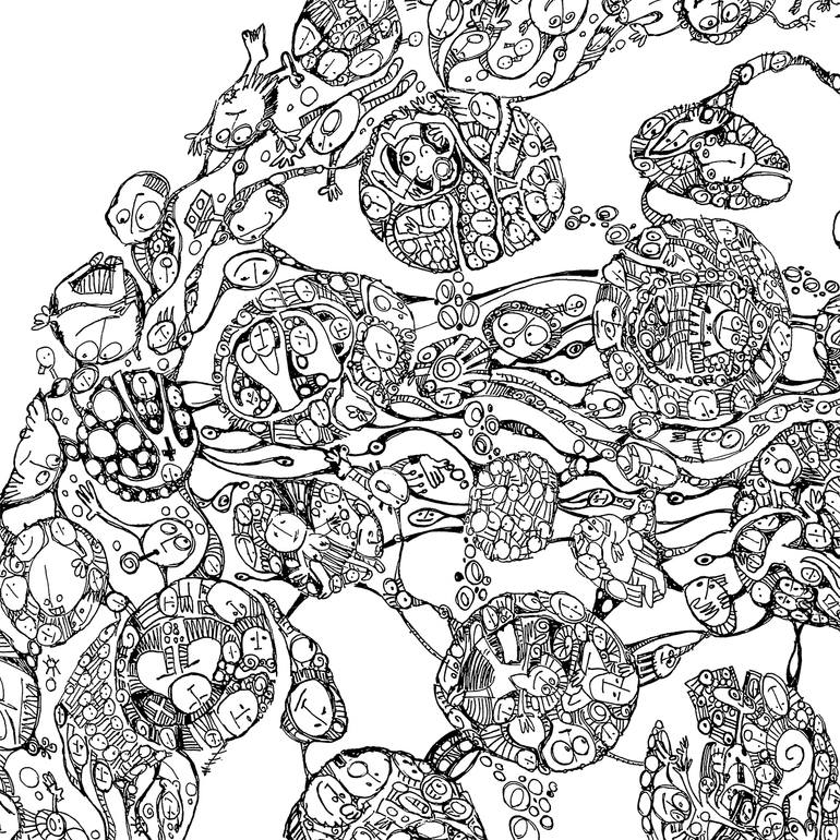 Original Figurative Abstract Drawing by Lu Paternostro