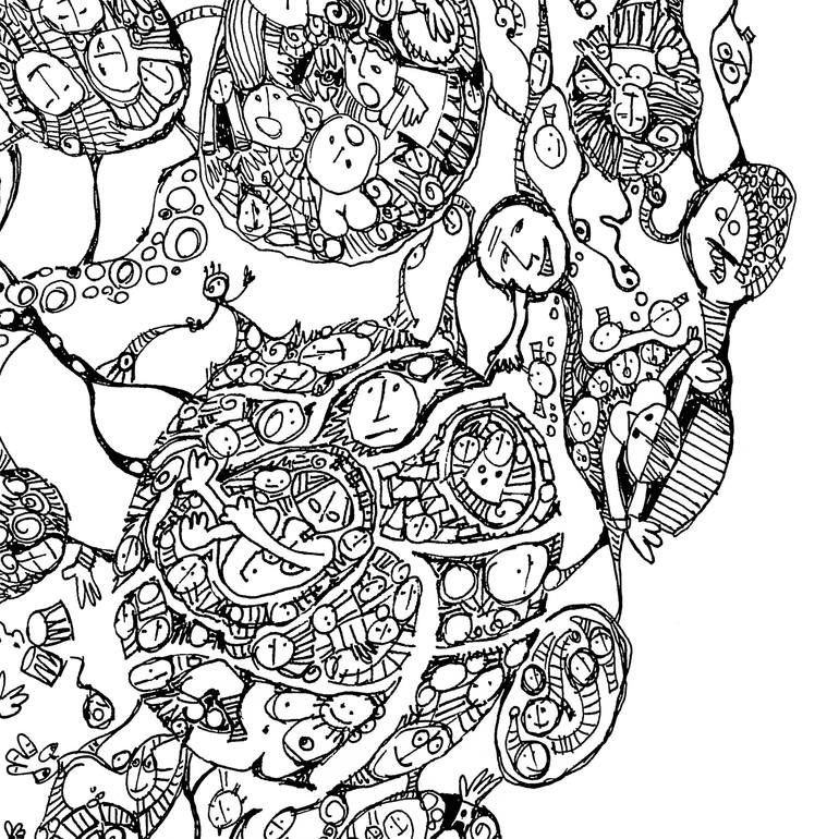 Original Figurative Abstract Drawing by Lu Paternostro