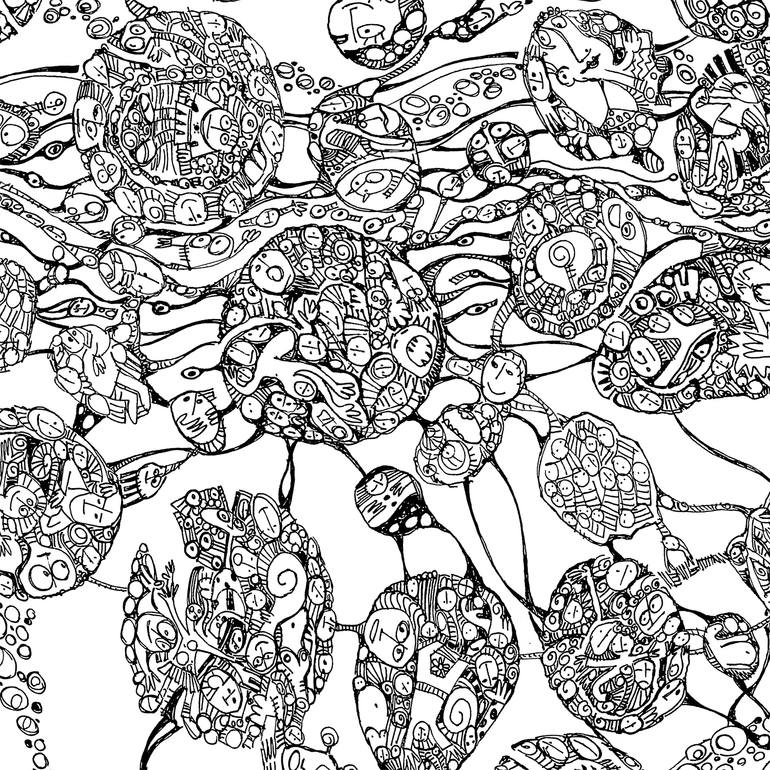 Original Figurative Abstract Drawing by Lu Paternostro