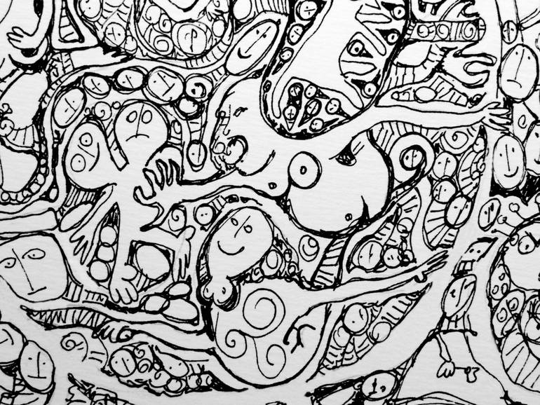 Original Figurative Abstract Drawing by Lu Paternostro
