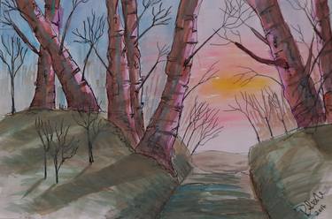 Winter Woodland Sunset thumb