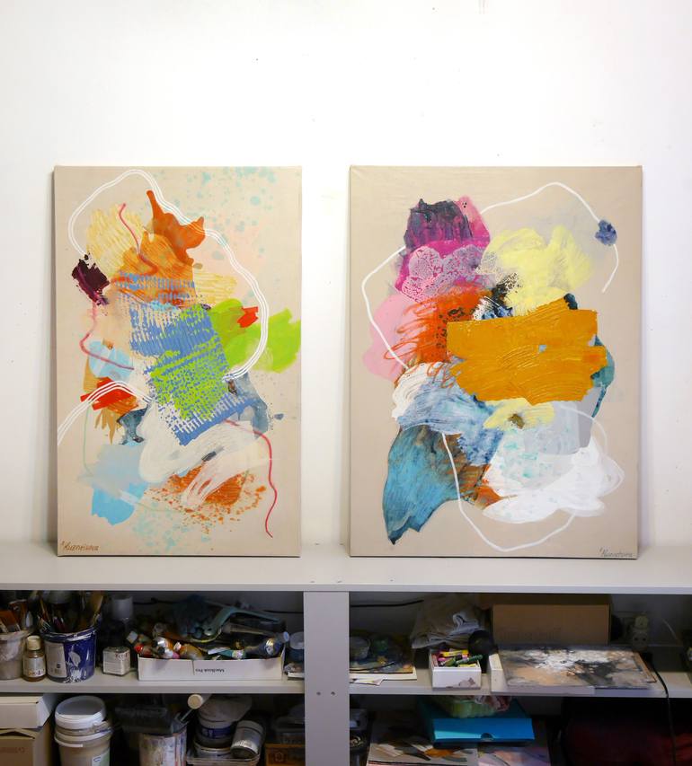 Original Abstract Expressionism Abstract Painting by Alena Kuznetsova