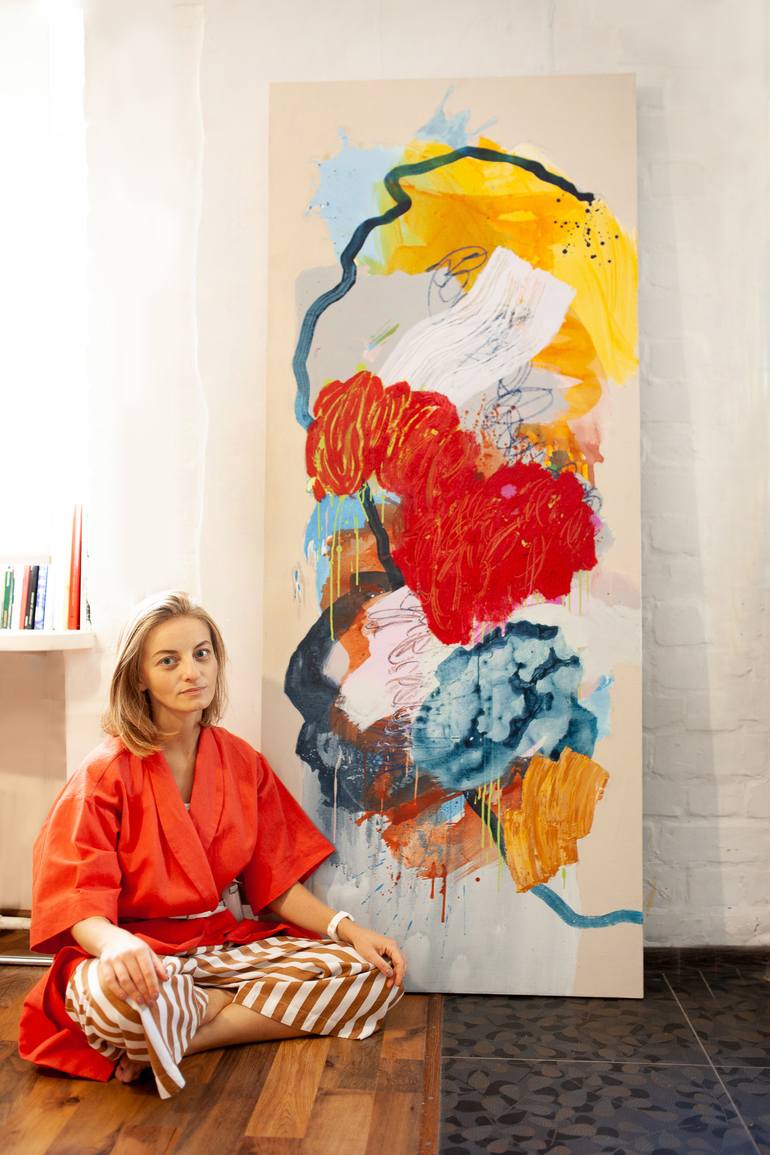 Original Abstract Expressionism Abstract Painting by Alena Kuznetsova
