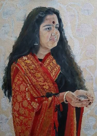 Print of Women Paintings by Vidya Vivek