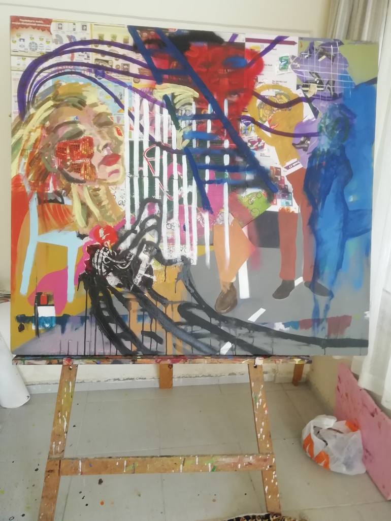 Original Expressionism People Painting by Mehmet Gülbulak