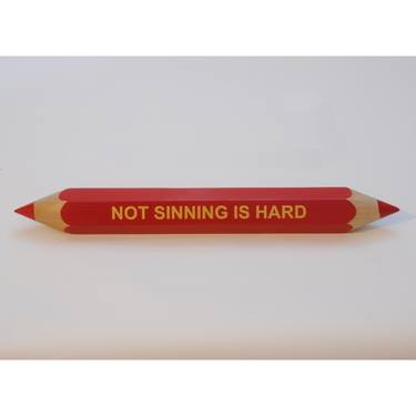 A message in a pencil - Not sinning is hard Small edition (no light) Limited edition 5 of 25 Sculpture thumb
