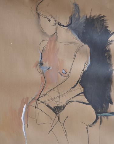Original Figurative Nude Drawings by Olga Armand Ugon