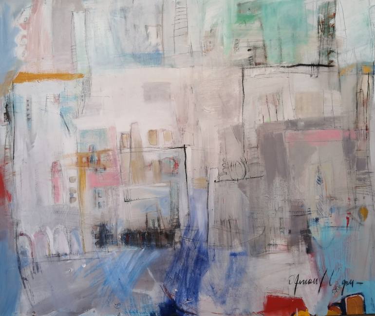 Original Abstract Expressionism Abstract Painting by Olga Armand Ugon