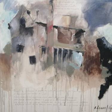 Original Abstract Expressionism Architecture Paintings by Olga Armand Ugon