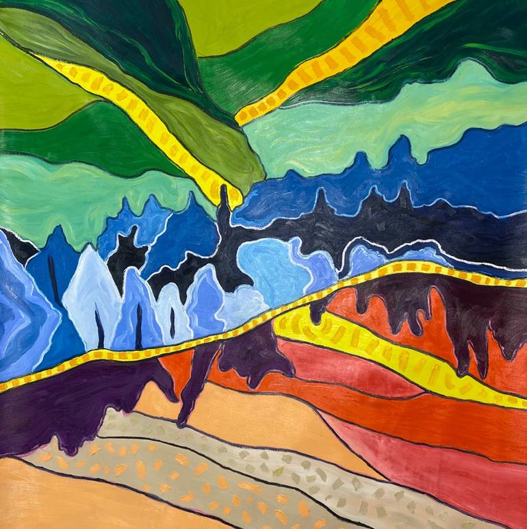 Landscape 5 - Trees in the Valley Painting by Brett Polonsky | Saatchi Art