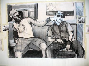 Print of Street Art People Drawings by Lynne Margaret Brown