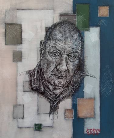 Original Abstract Expressionism People Mixed Media by K J Rich