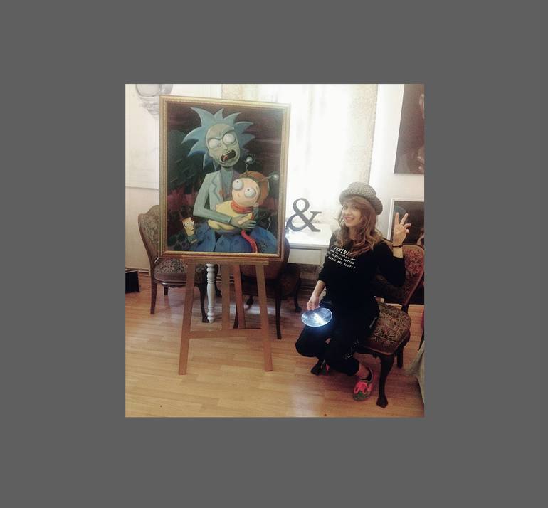 Original Pop Art Love Painting by Simpson Simona