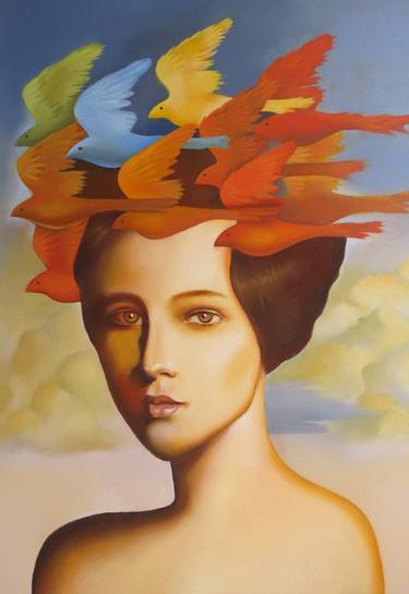 Print of Surrealism Women Paintings by Ruben Cukier