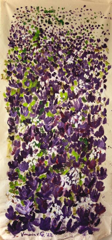 Original Abstract Expressionism Floral Painting by Assena V