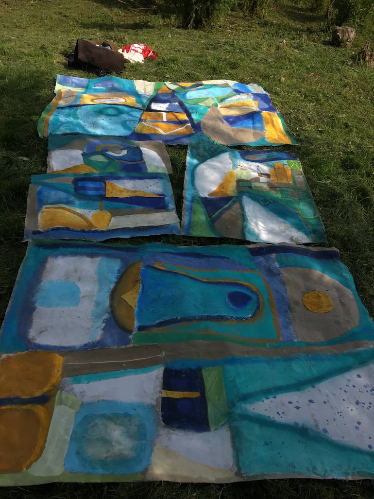 Original Art Deco Abstract Painting by Assena V