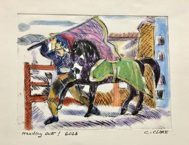 Original Expressionism Horse Printmaking by Catherine Clare