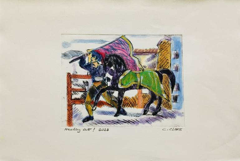 Original Horse Printmaking by Catherine Clare