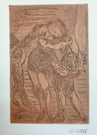 Original Figurative Love Printmaking by Catherine Clare