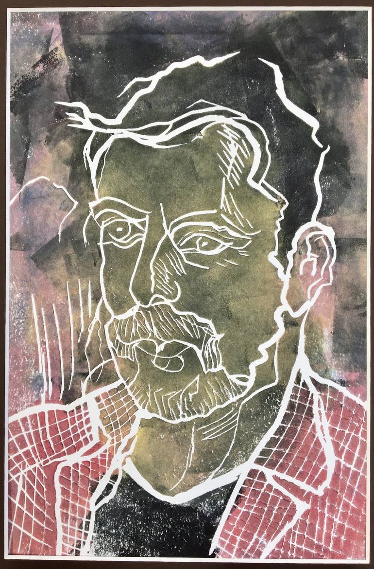 Original Expressionism Portrait Printmaking by Catherine Clare