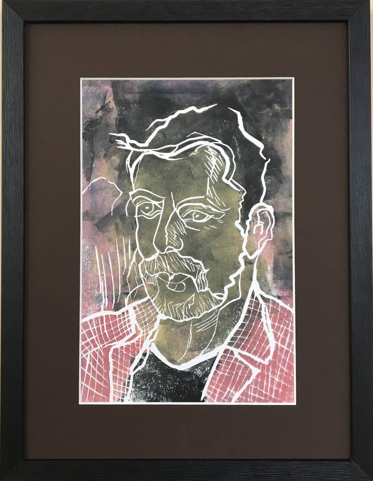 Original Expressionism Portrait Printmaking by Catherine Clare