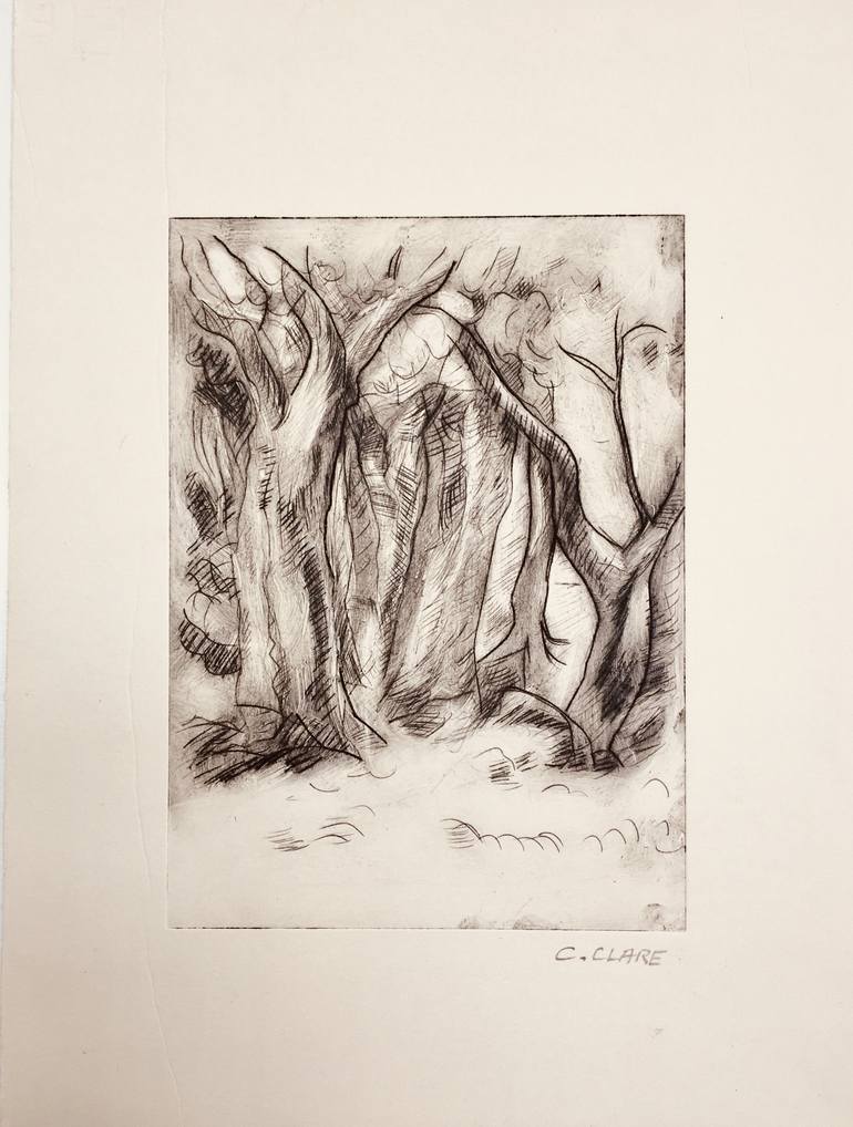 Original Expressionism Botanic Printmaking by Catherine Clare