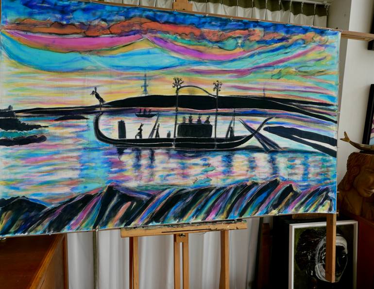 Original Figurative Boat Painting by Catherine Clare