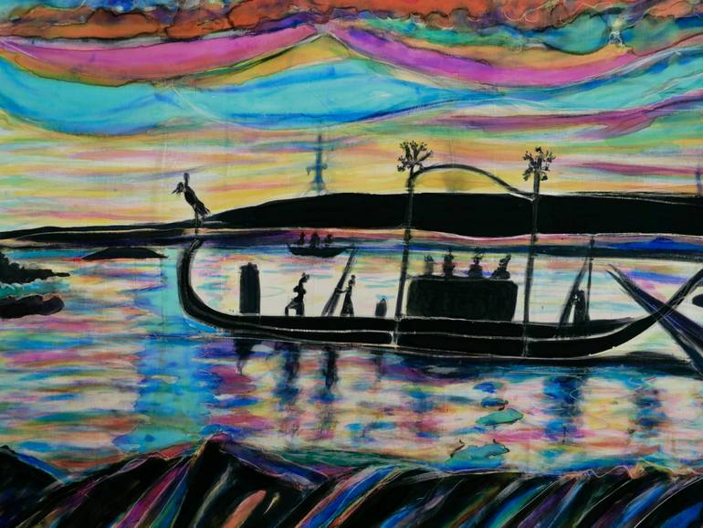 Original Figurative Boat Painting by Catherine Clare