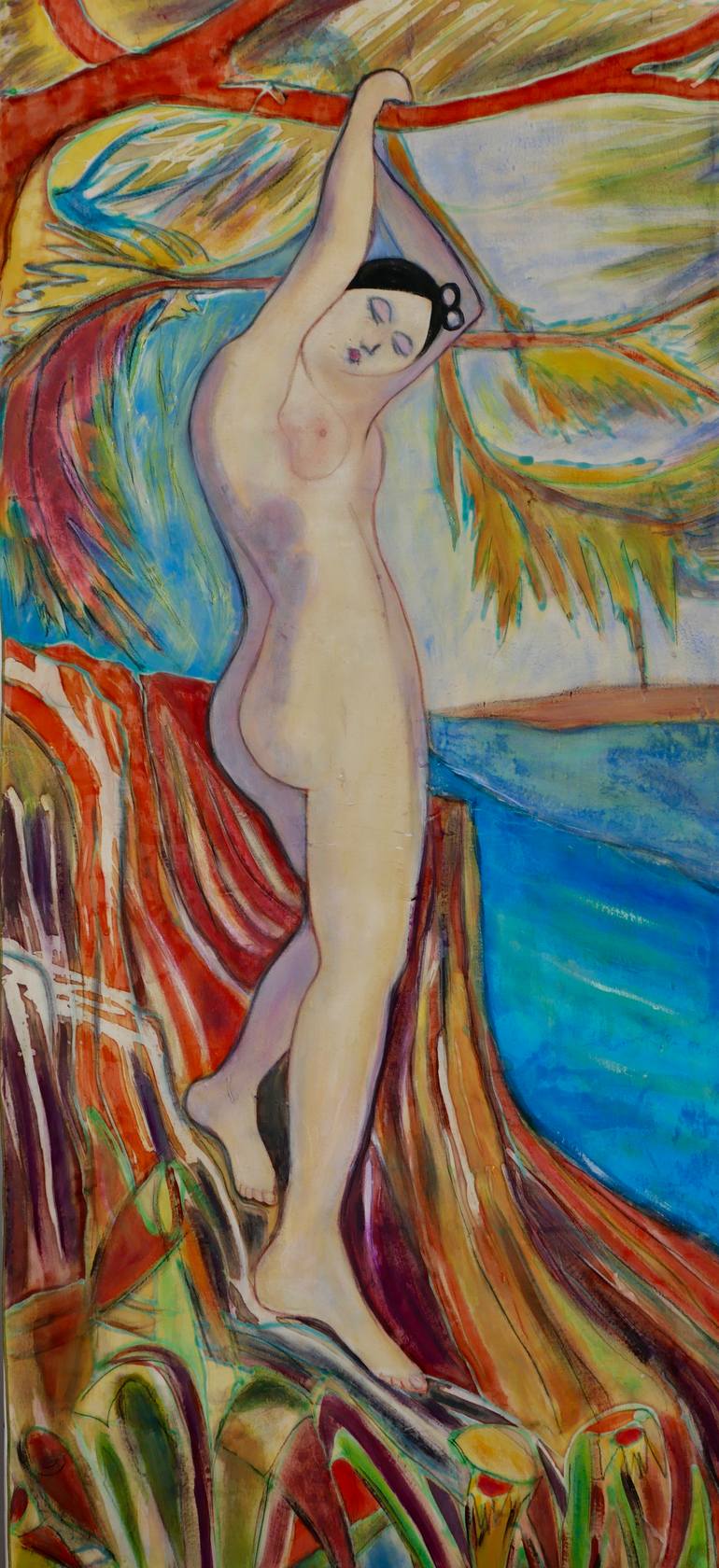Original Expressionism Nude Painting by Catherine Clare