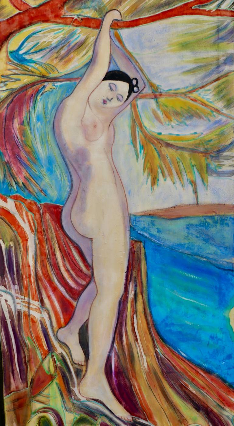 Original Expressionism Nude Painting by Catherine Clare