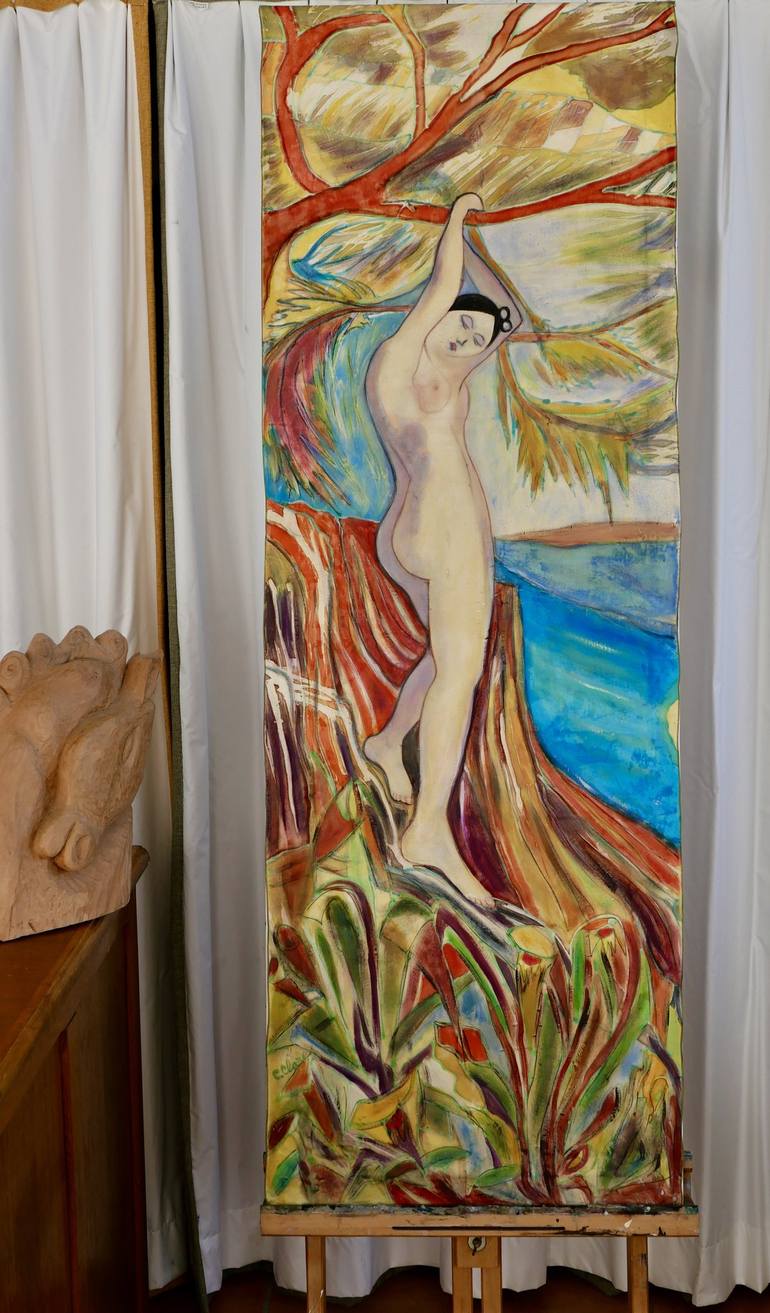 Original Expressionism Nude Painting by Catherine Clare