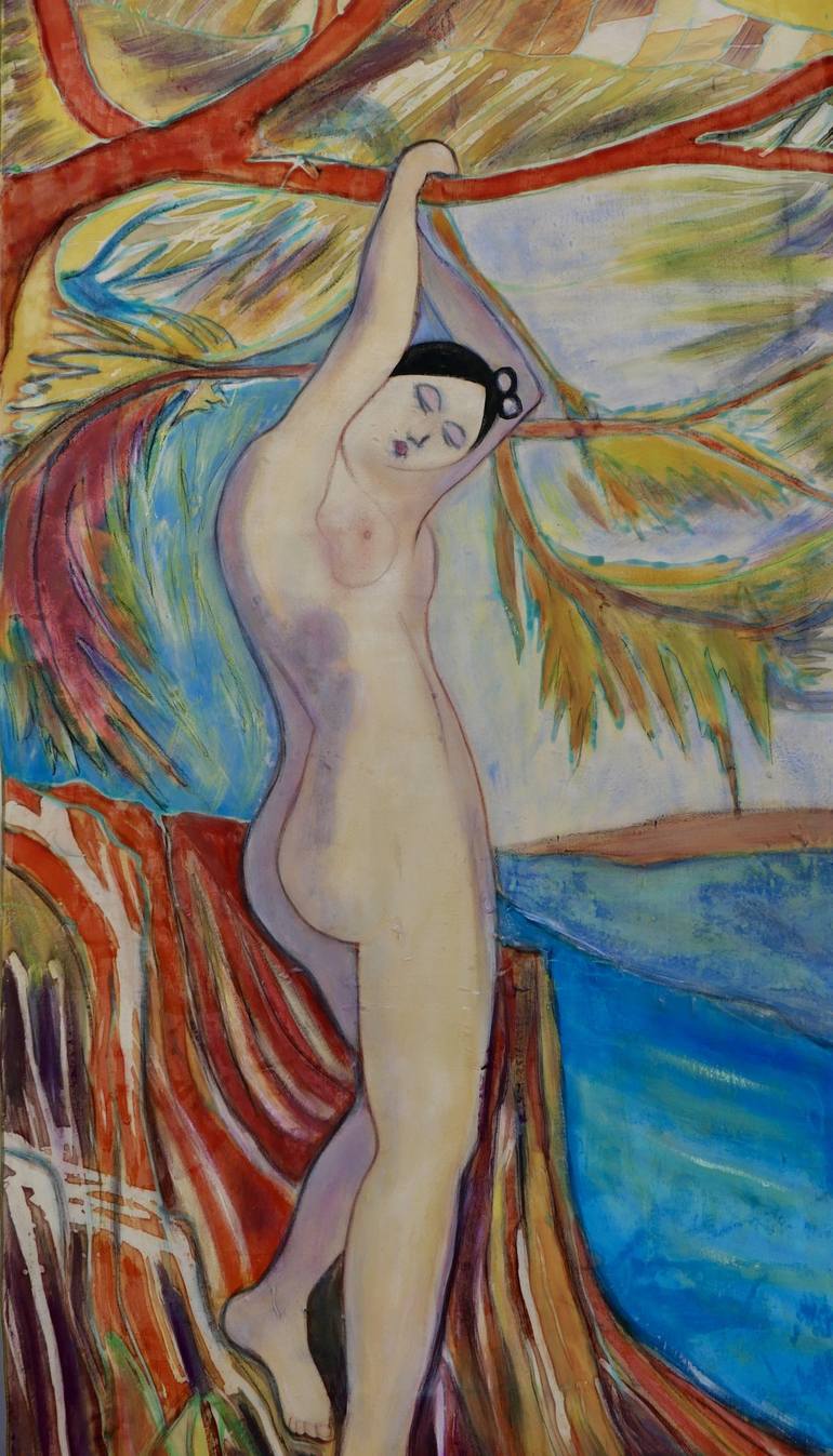 Original Expressionism Nude Painting by Catherine Clare