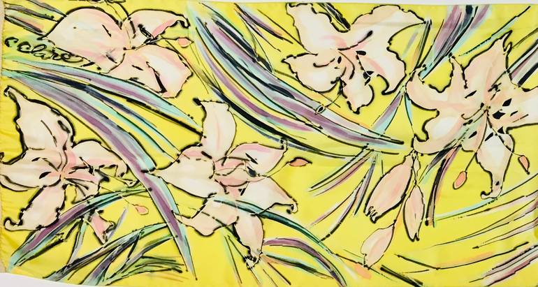 Original Art Deco Floral Painting by Catherine Clare