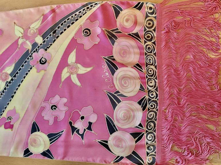 Original Art Deco Floral Painting by Catherine Clare