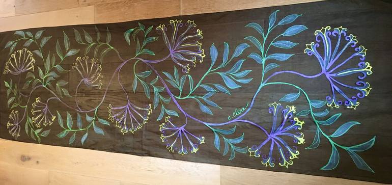 Original Art Deco Floral Painting by Catherine Clare