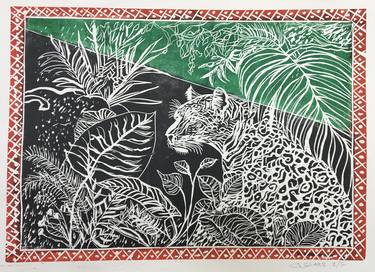 Original Expressionism Animal Printmaking by Catherine Clare