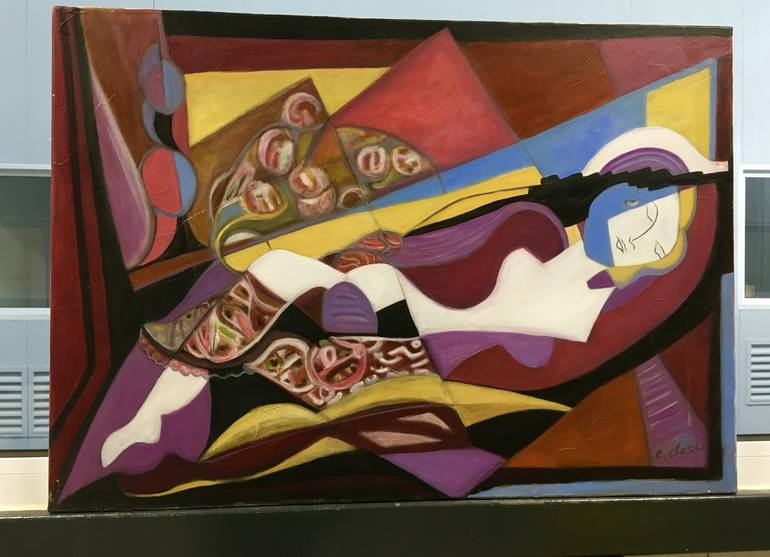 Original Cubism Erotic Painting by Catherine Clare