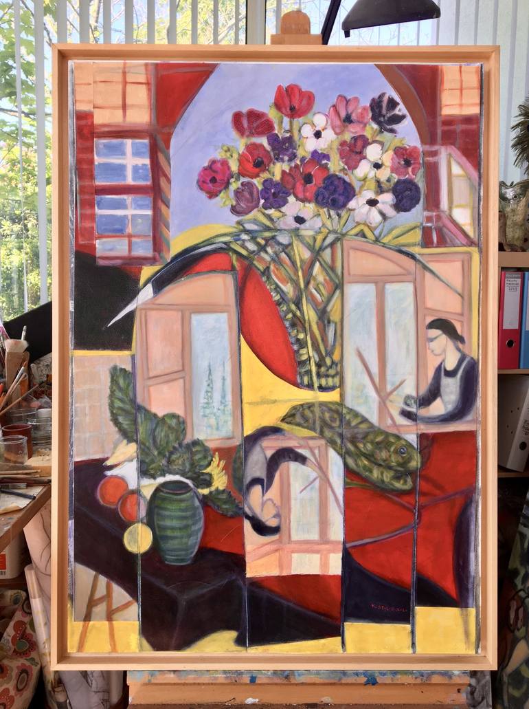 Original Cubism Interiors Painting by Catherine Clare